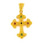 Multi precious Cross in 18K Gold - Image 4