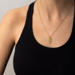Wisdom Owl Filigree Pendant – 14K Gold with Sapphire - Image 2