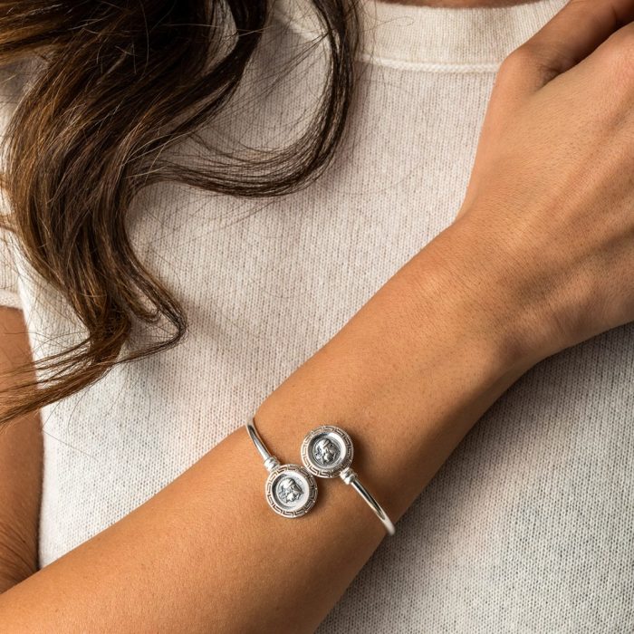 Athena Coin Hinge Bracelet – 925 Sterling Silver - Image 2