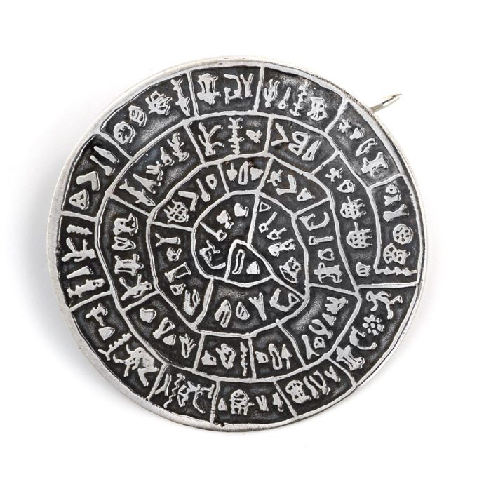 Phaistos Disc Brooch – Minoan Design in 925 Sterling Silver - Image 1
