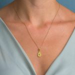 Byzantine Teardrop Pendant in Gold Plated 925 Silver with Zircon - Image 2