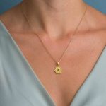 Byzantine Polygon Pendant with Zircon Stone in Gold Plated 925 Sterling Silver - Image 2