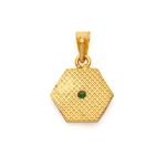 Byzantine Polygon Pendant with Zircon Stone in Gold Plated 925 Sterling Silver - Image 6