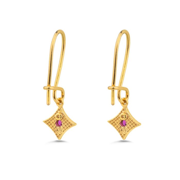 Byzantine Star Earrings with Zircon - Image 3