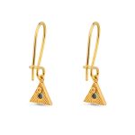 Byzantine Triangle Drop Earrings with Zircon - Image 3