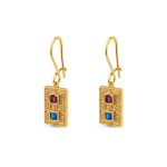 Byzantine Rectangular Earrings with Zircon