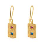 Byzantine Rectangular Earrings with Zircon - Image 3
