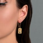 Byzantine Rectangular Earrings with Zircon - Image 2