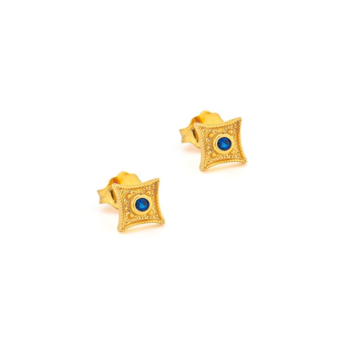 Byzantine Mini Star Stud Earrings with Zircon - Image 7
