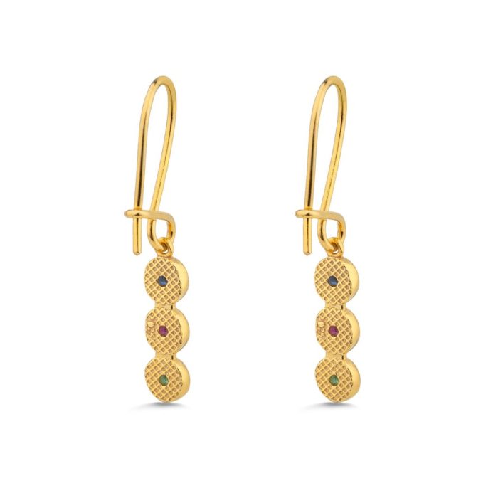 Byzantine Multicolor Zircon Earrings - Image 3