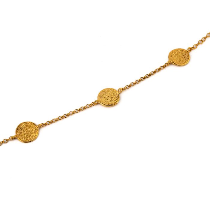 Phaistos Disc Chain Bracelet – 925 Sterling Silver and Gold Plated - Image 5
