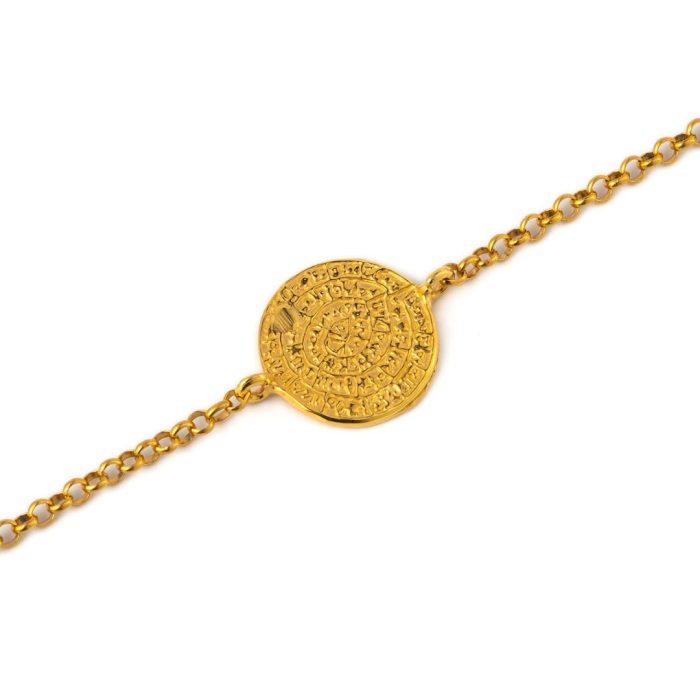 Phaistos Disc Chain Bracelet – Sterling Silver and Gold Plated - Image 6