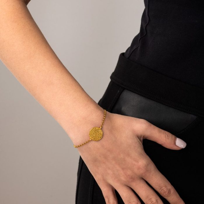 Phaistos Disc Chain Bracelet – Sterling Silver and Gold Plated - Image 2