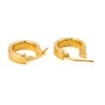 Greek Key Round Hoop Earrings – Sterling Silver & Gold-Plated - Image 3