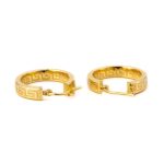 Greek Key Round Hoop Earrings – Sterling Silver & Gold-Plated - Image 5