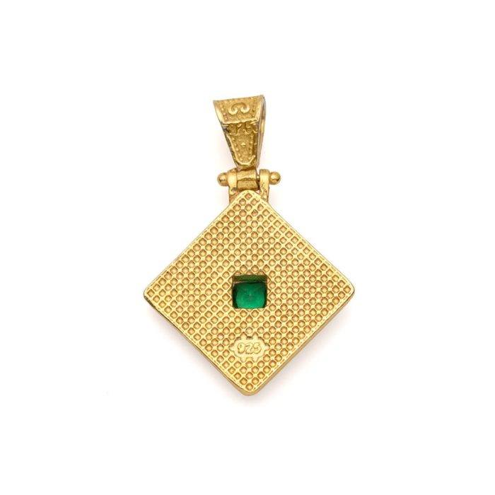 Byzantine Rhombus Pendant in Gold Plated Silver 925 - Image 3