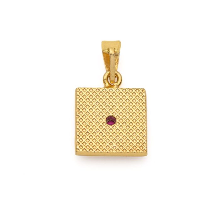 Byzantine Square Pendant in Gold Plated 925 Silver with Zircon - Image 5