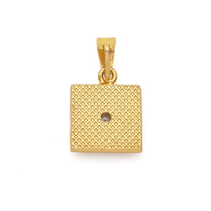 Byzantine Square Pendant in Gold Plated 925 Silver with Zircon - Image 3