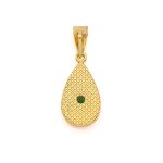 Byzantine Teardrop Pendant in Gold Plated 925 Silver with Zircon - Image 3