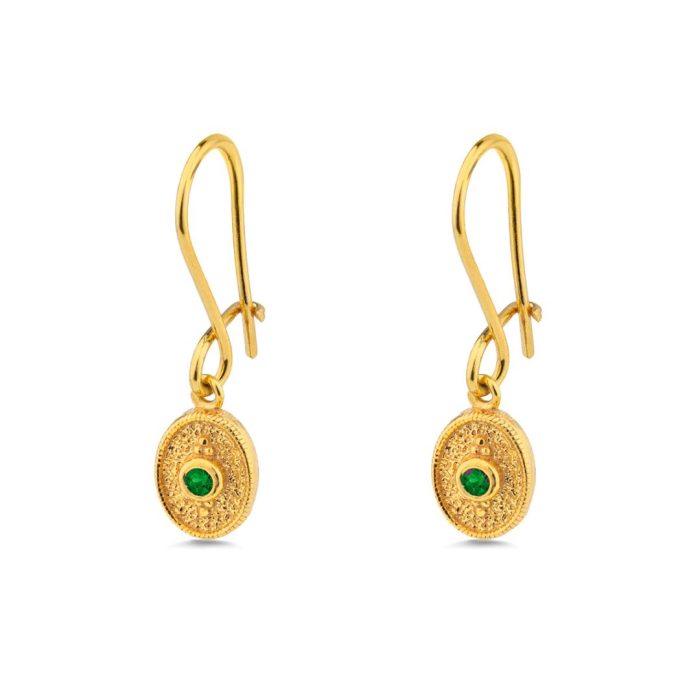 Byzantine Oval Earrings with Zircon - Image 4