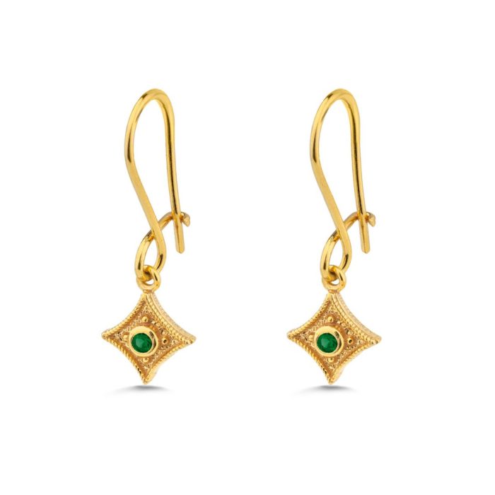 Byzantine Star Earrings with Zircon - Image 5