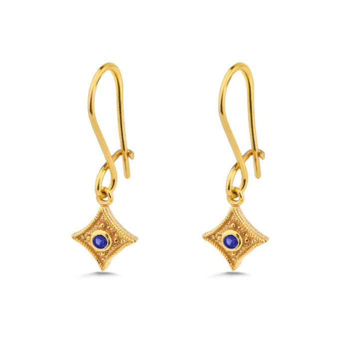 Byzantine Star Earrings with Zircon - Image 4