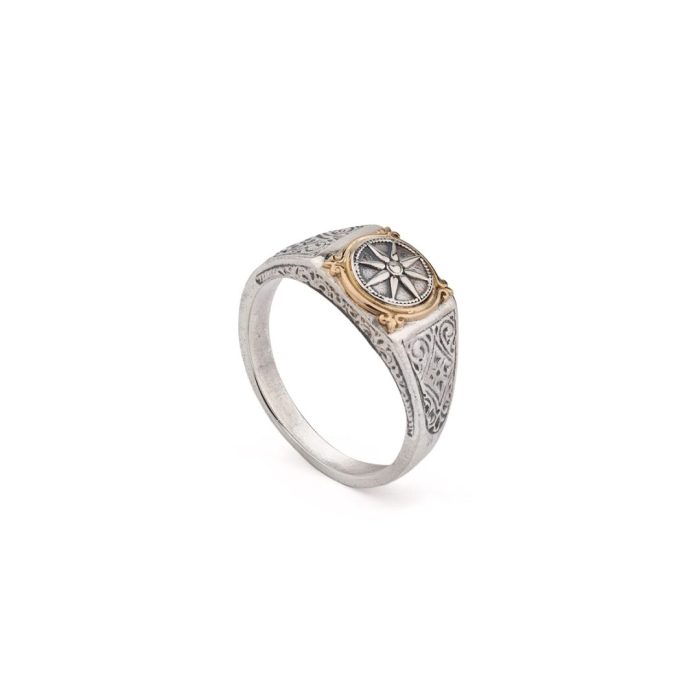 Gerochristo - Mini Vergina Square Ring in 18K Gold and Sterling Silver - Image 2