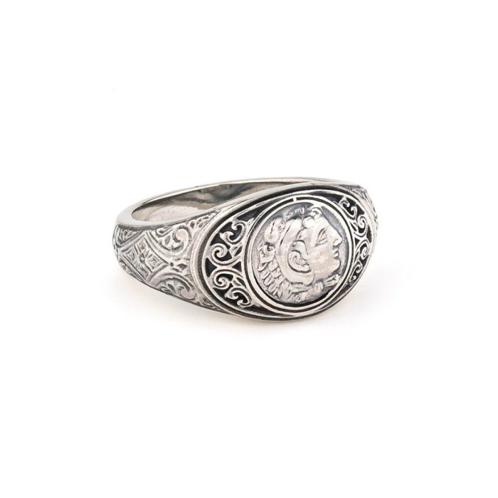 Gerochristo - Symbol Ring in Sterling Silver with Alexander the Great - Image 1