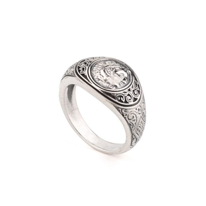 Gerochristo - Symbol Ring in Sterling Silver with Alexander the Great - Image 2