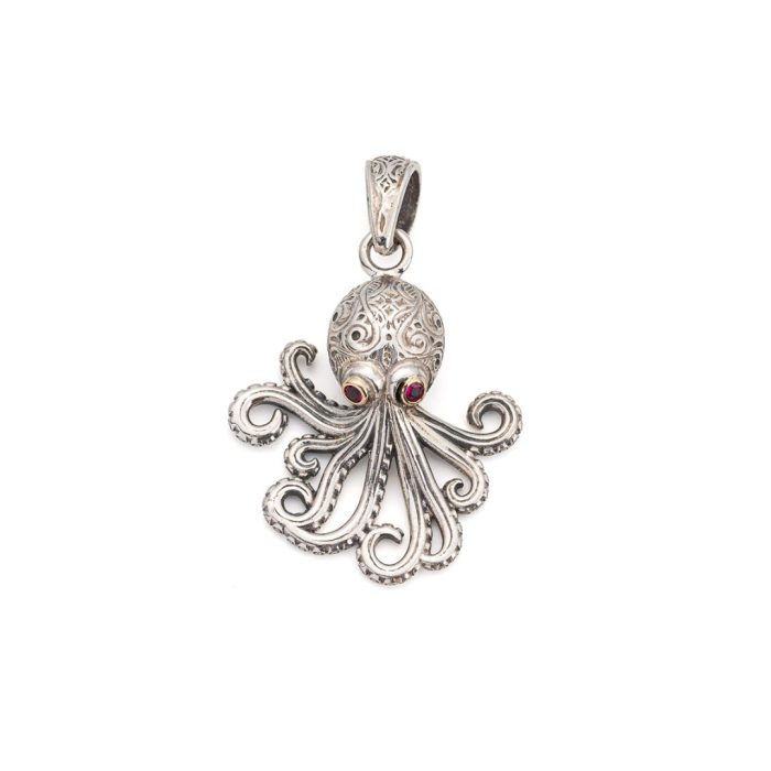 Gerochristo - Octopus Pendant in 18K Gold and Sterling Silver - Image 1