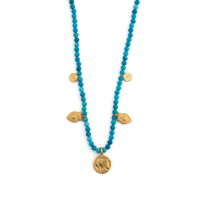 Athena Necklace in 925 Sterling Silver with Semi Precious Stones - Image 1