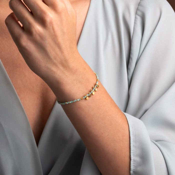 Amazonite Bracelet in 925 Sterling Silver and Gold Plated - Image 2