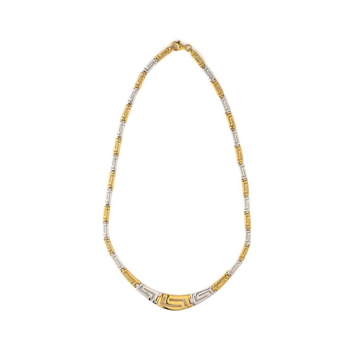 Two Tone Meander Necklace in 925 Sterling Silver - Image 1