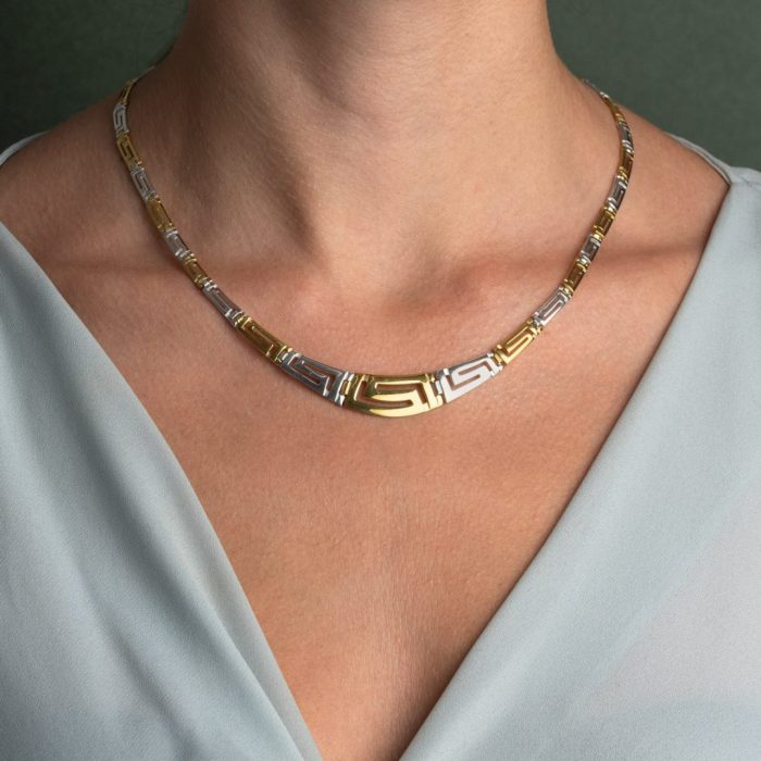 Two Tone Meander Necklace in 925 Sterling Silver - Image 2