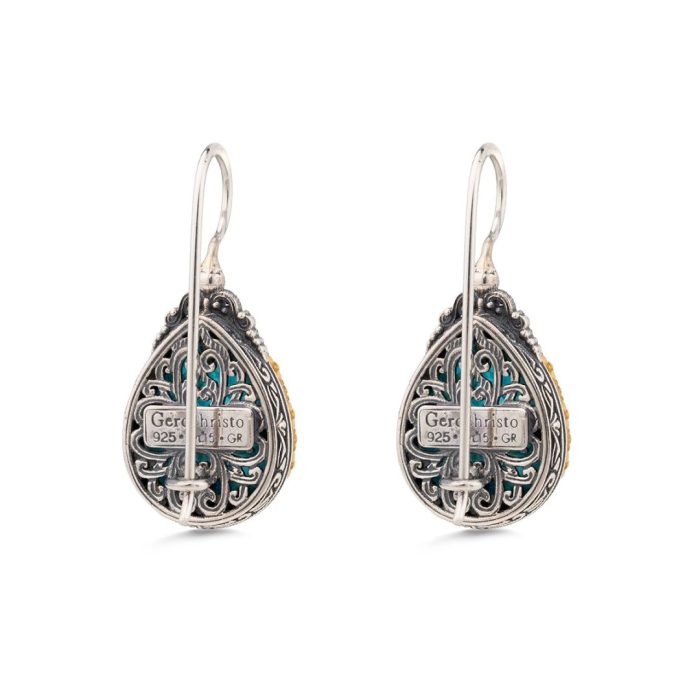 Gerochristo - Iris Teardrop Earrings in 925 Sterling Silver with Apatite Stone - Image 3