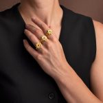 Byzantine Flower Ring in 925 Sterling Silver Gold-Plated with Zircon - Image 2