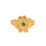 Byzantine Flower Ring in 925 Sterling Silver Gold-Plated with Zircon - Image 4