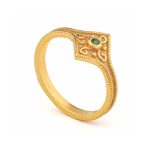 Byzantine Rhombus Ring in 925 Sterling Silver Gold-Plated with Zircon - Image 7