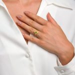 Byzantine Rhombus Ring in 925 Sterling Silver Gold-Plated with Zircon - Image 2