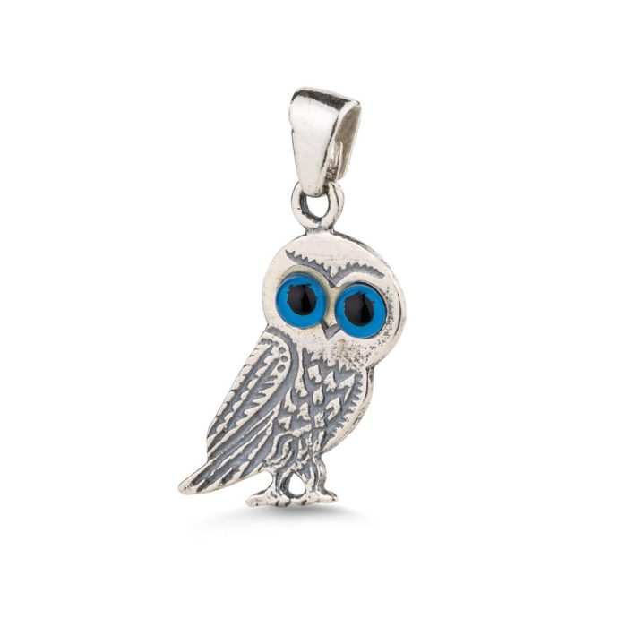 Wisdom Owl Pendant in 925 Sterling Silver - Image 1