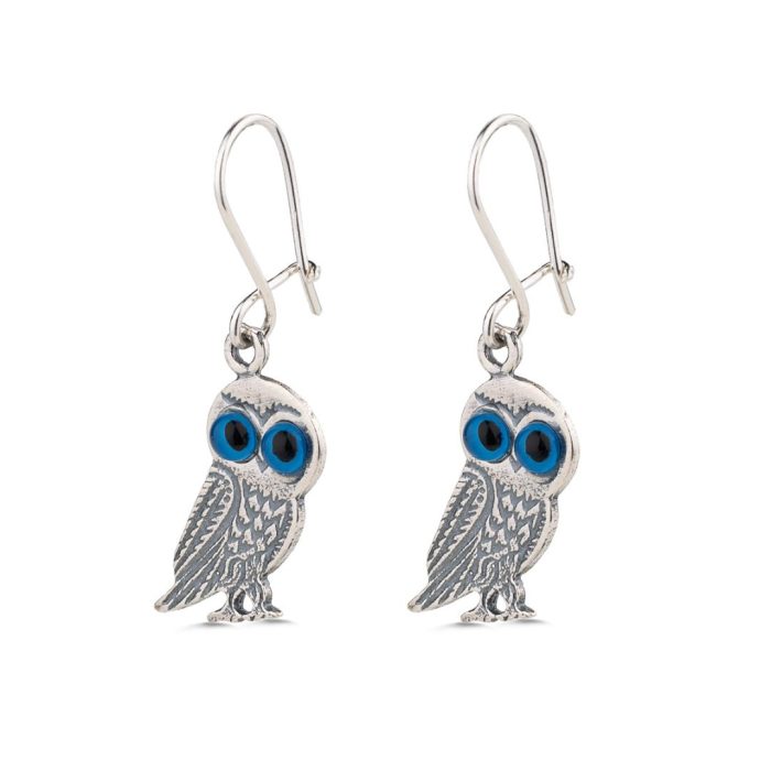 Wisdom Owl Earrings in 925 Sterling Silver - Image 1