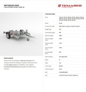 Μοτοσικλετών-Quad Temared MOTOQUAD 2616